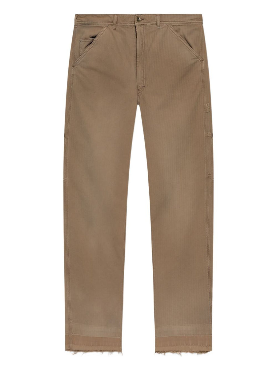 Maison Margiela Herringbone Cotton Trousers — Beige