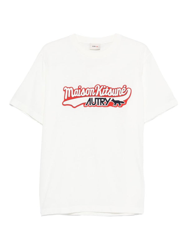 Autry X MAISON KITSUNE Logo-Appliqué Cotton T-shirt — White