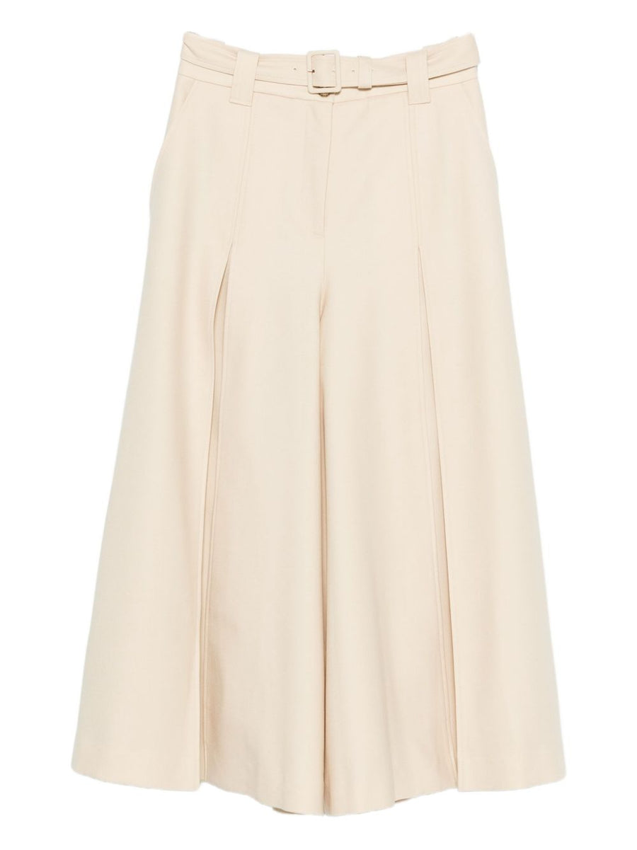 Zimmermann Belted Wide-Leg Wool Blend Trousers