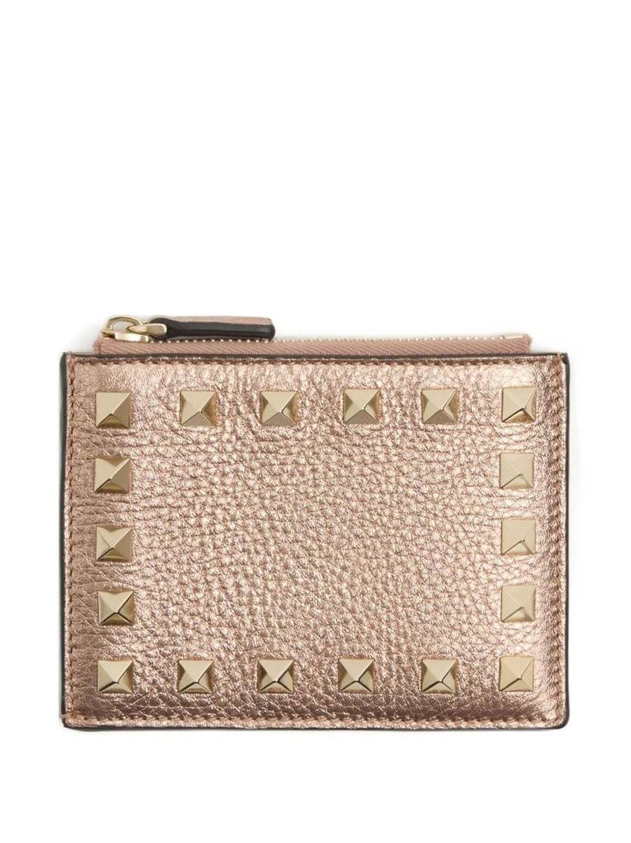 Valentino Garavani Rockstud Card Case — Rose Gold