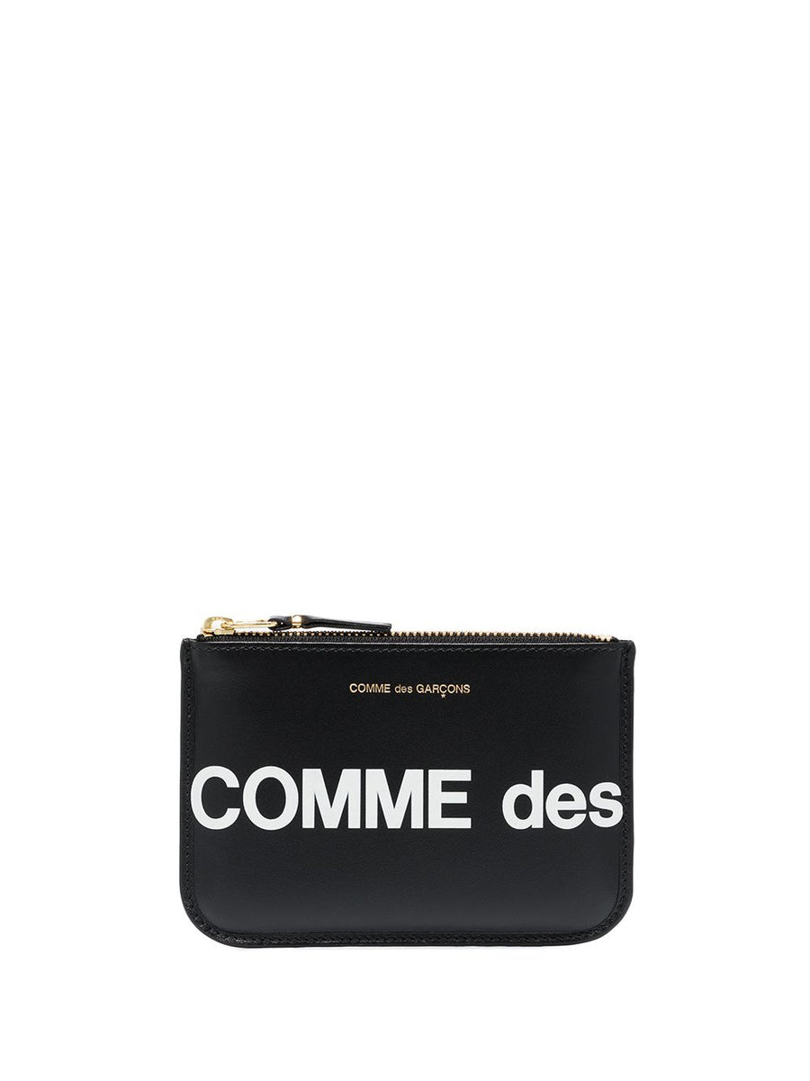 حقيبة Comme Des Garcons شعار بنقشة جلد بطاقة — أسود