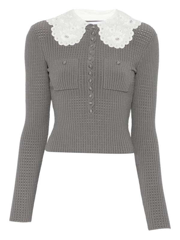 Self-Portrait sweater in grey