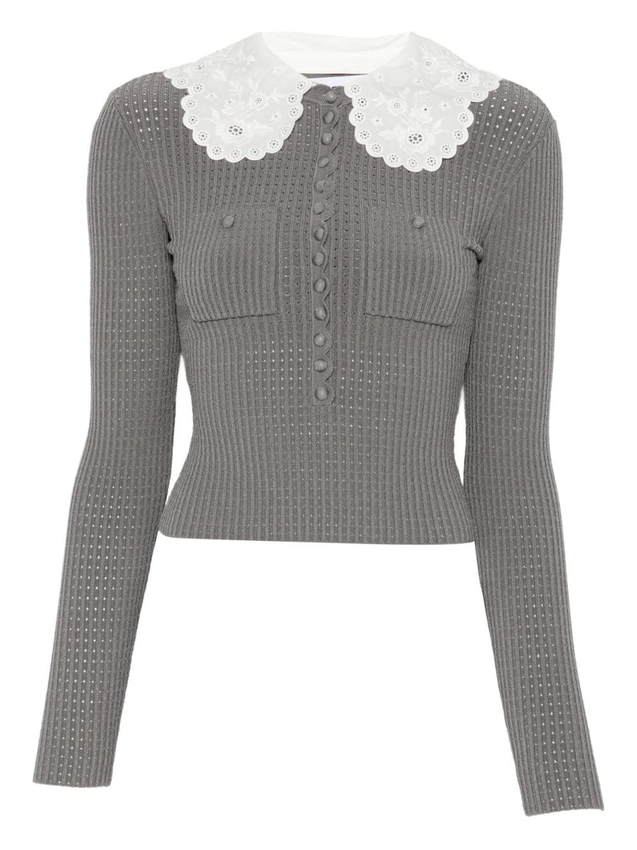 Self-Portrait sweater in grey