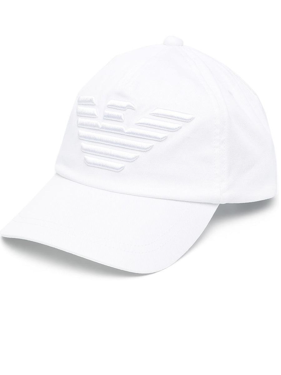 Emporio Armani Embroidered Eagle Logo Baseball Cap — White