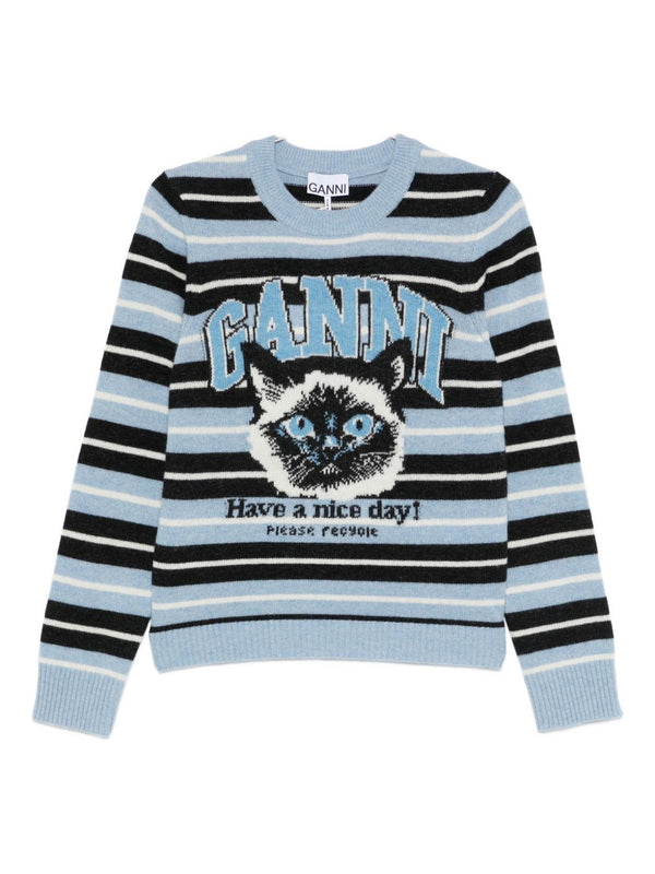 Ganni Wool crewneck sweater