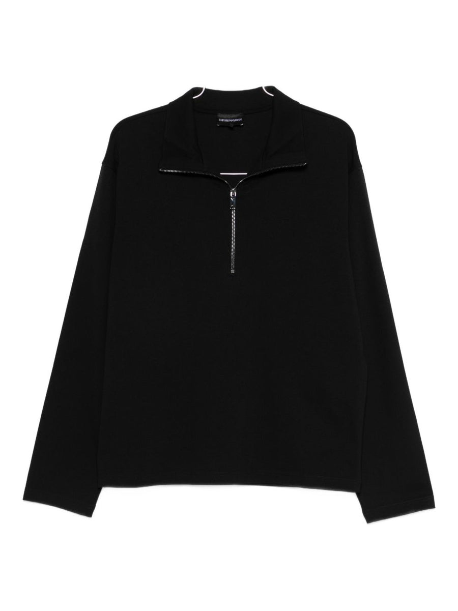 Emporio Armani Half-Zip Half-Zip Sweatshirt — Black