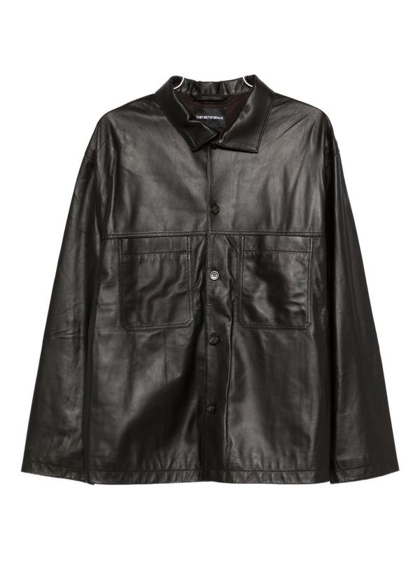 Emporio Armani Leather Jacket — Black