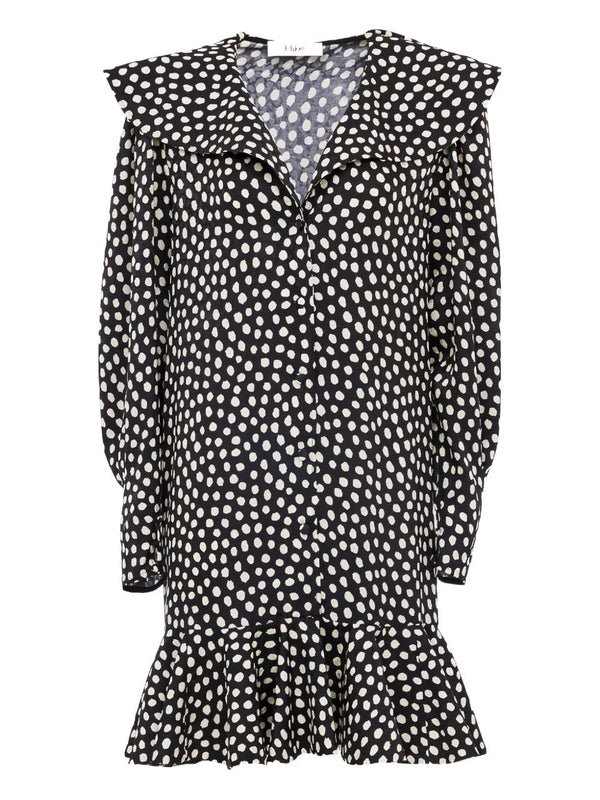 Chloé Chloé V-neck long sleeves Dotted silk dress