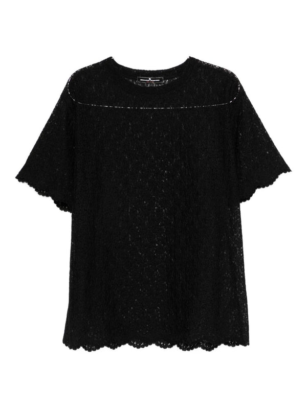 Ermanno Scervino جاكيت مطرز دانتيل بلوزة — أسود
