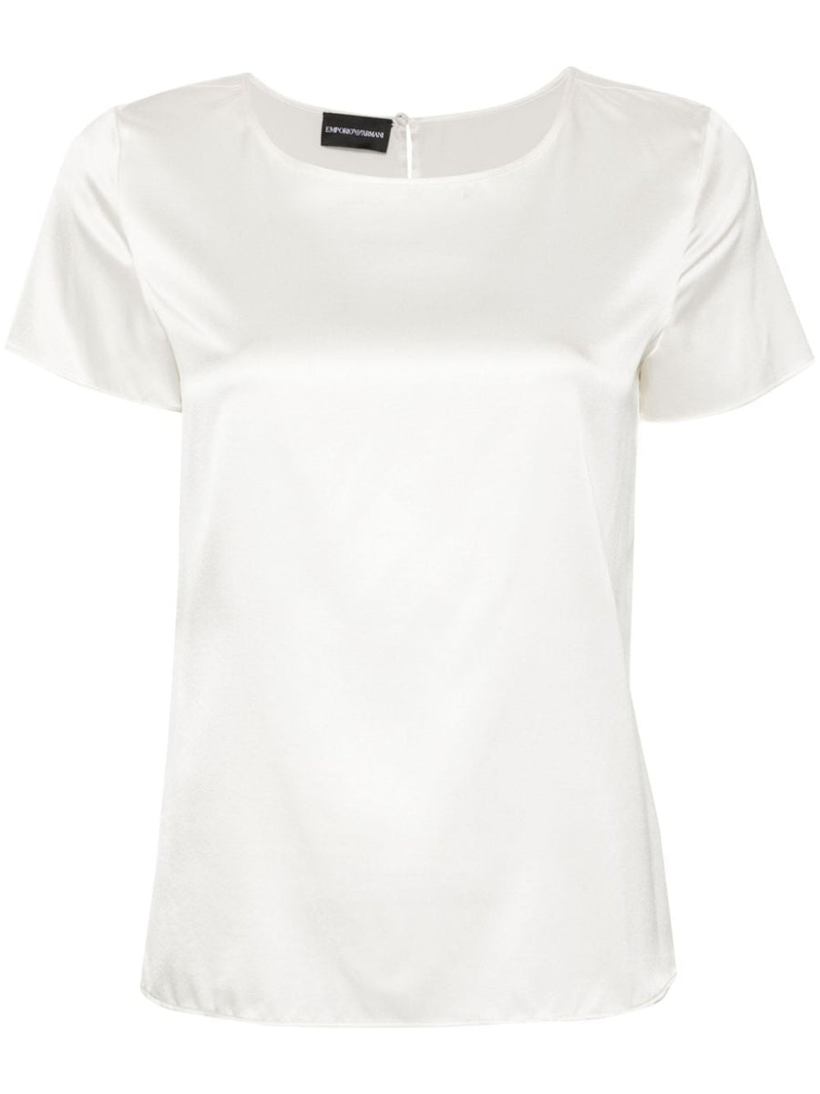 Emporio Armani Stretch-Silk T-Shirt — White