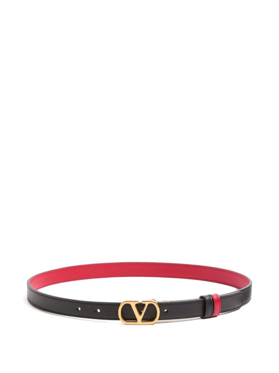 Valentino Garavani Reversible Calfskin Belt — Black