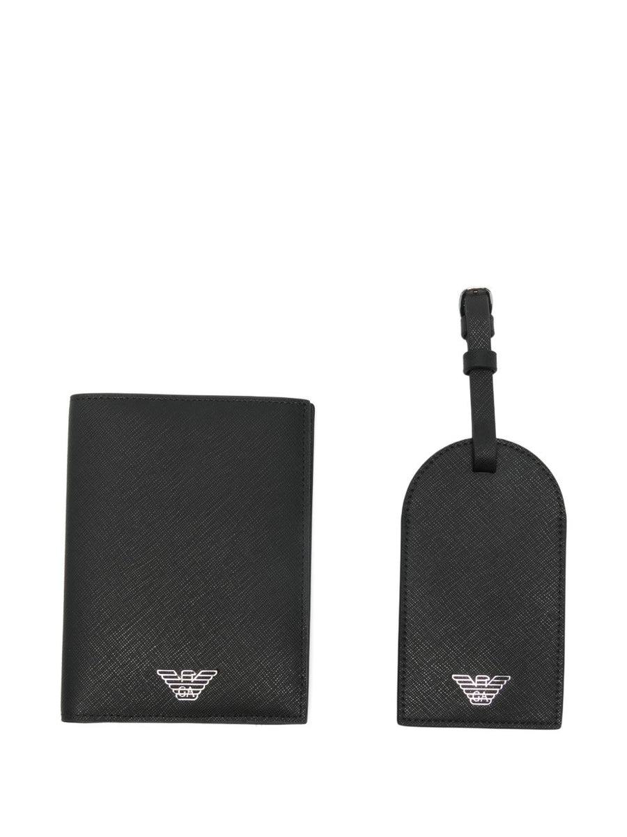 Emporio Armani passport holder in black