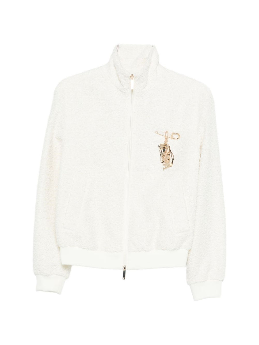 Emporio Armani Tweed Blouson Jacket — Off-white