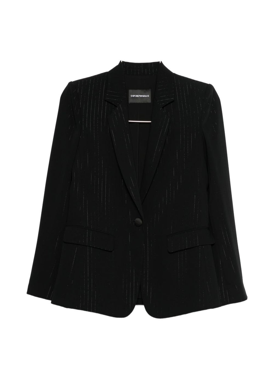 Emporio Armani Pinstripe Blazer — Black