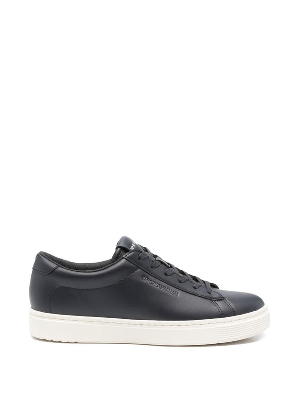 Emporio Armani Leather Sneaker — Black