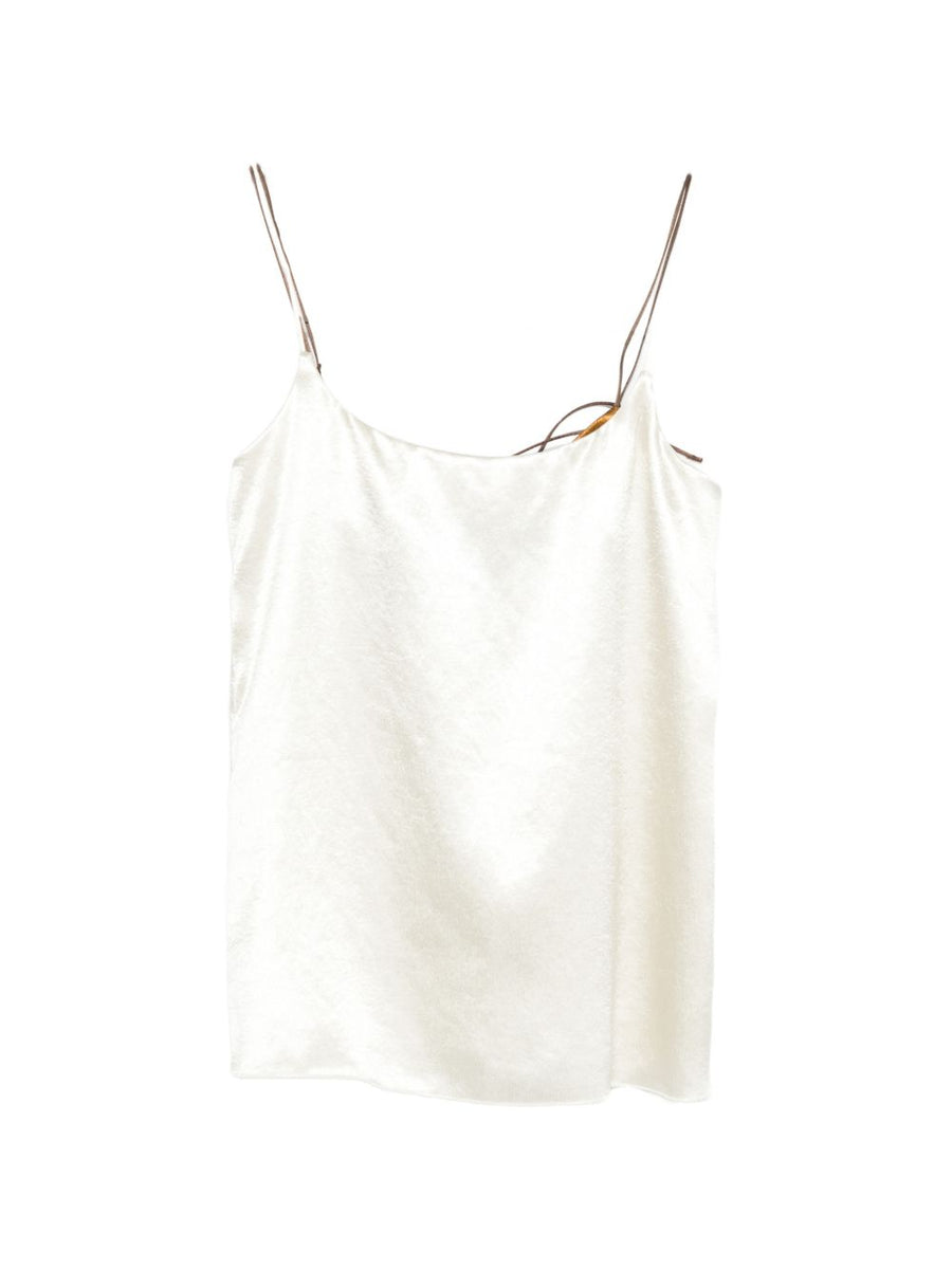 Alysi Satin Tank Top — Cream