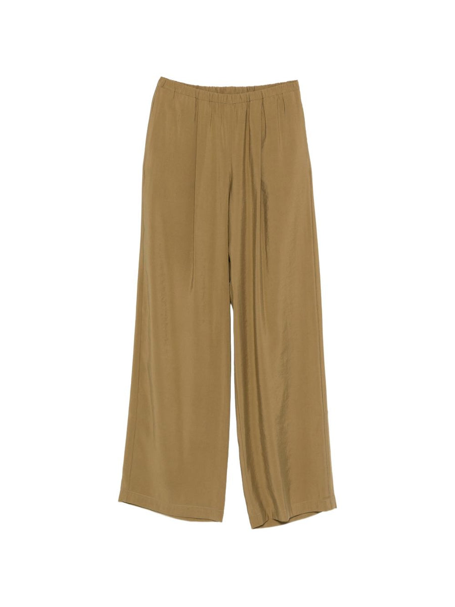 Alysi Wide-Leg Trousers — Khaki