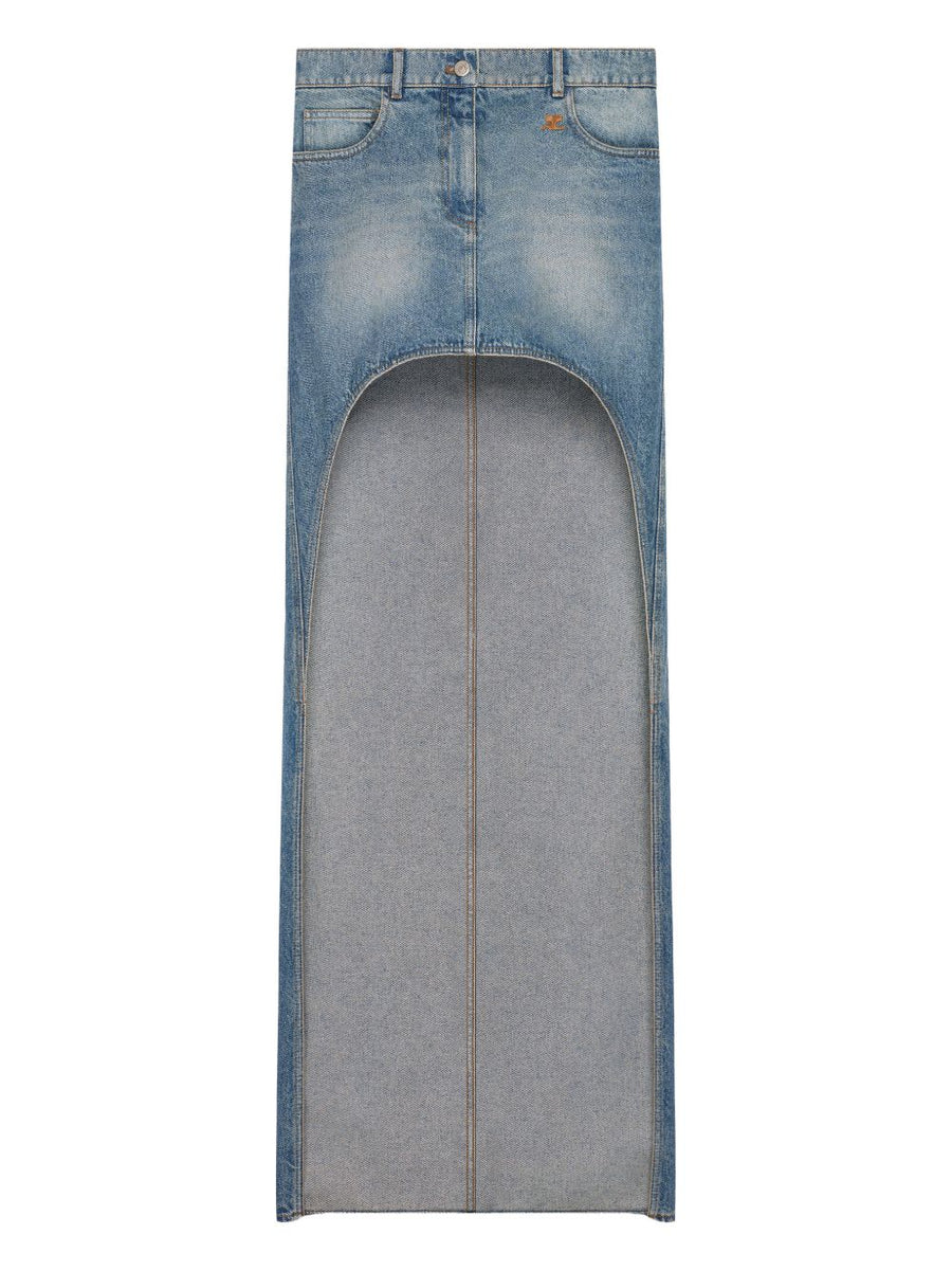 Courreges Pre Courrèges Denim cotton skirt