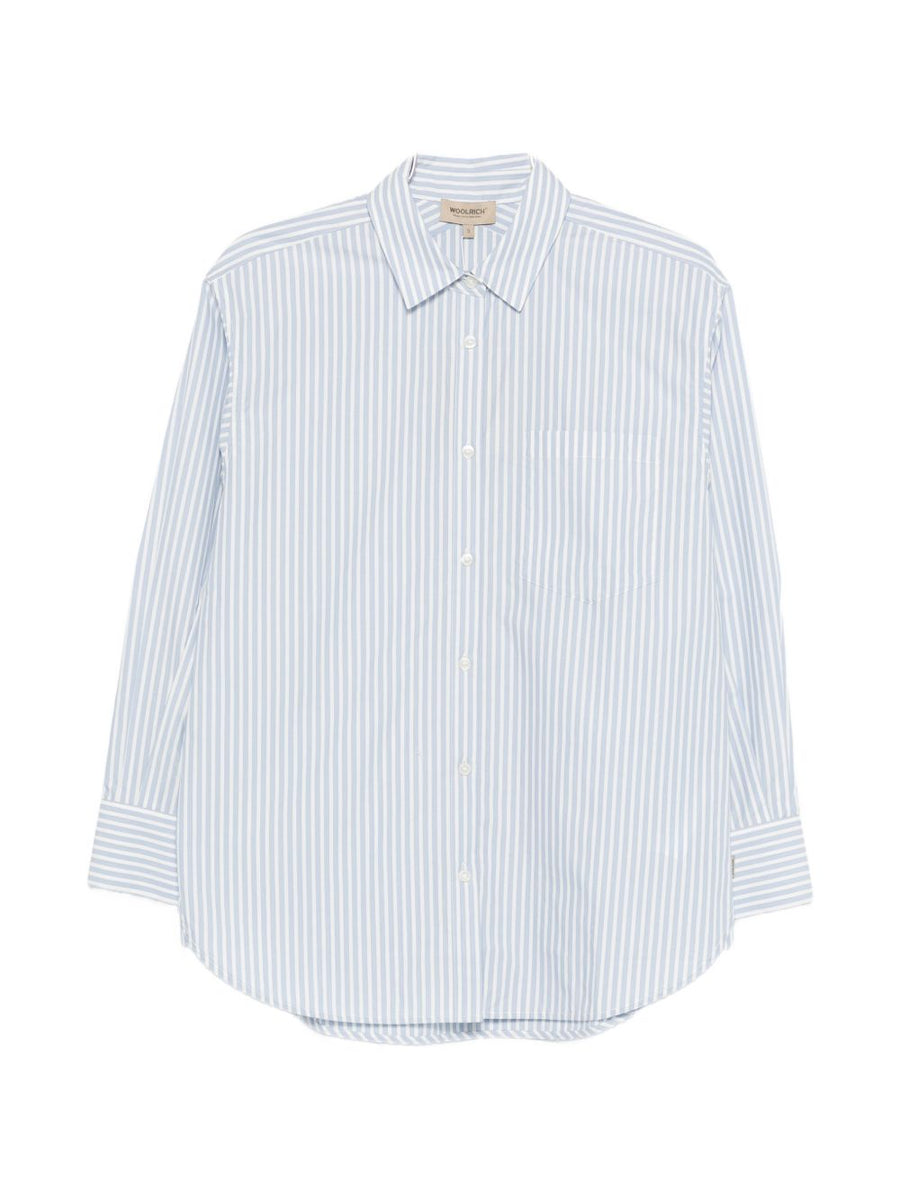 Woolrich Striped Cotton Shirt — Blue