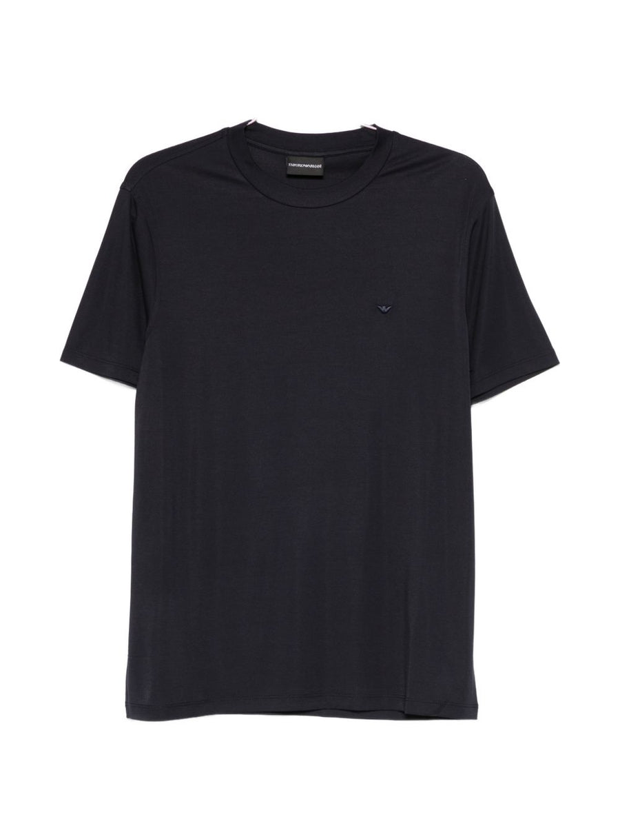 Emporio Armani Modal and Silk Blend T-Shirt — Black