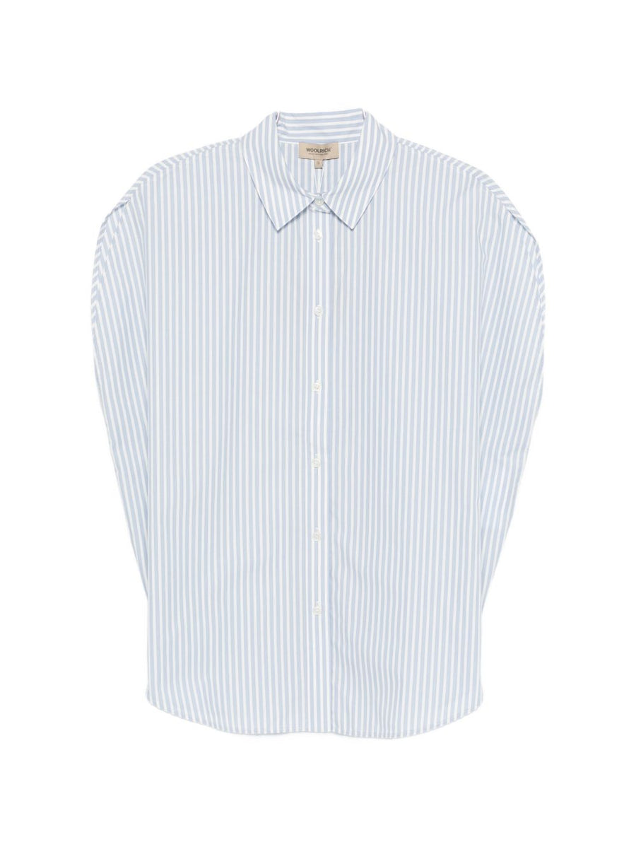 Woolrich Striped Cotton Shirt — Light Blue