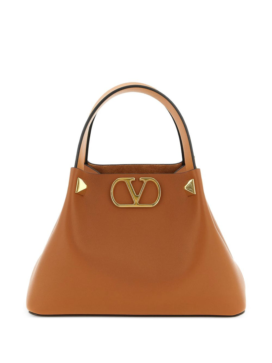 Valentino Garavani VLogo Shoulder Bag — Caramel