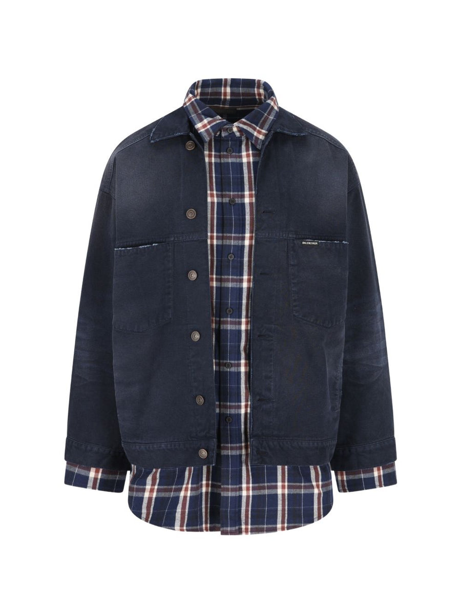 Balenciaga patched shirt jacket