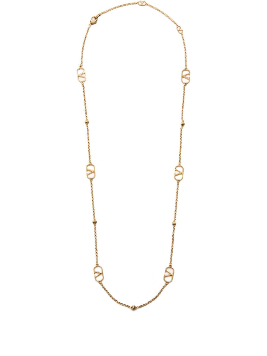 Valentino Garavani VLogo Necklace — Gold