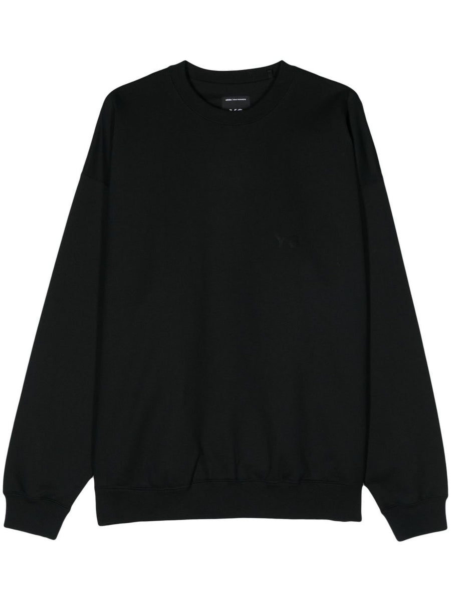 Y-3 Logo Cotton-Blend Sweatshirt — Black