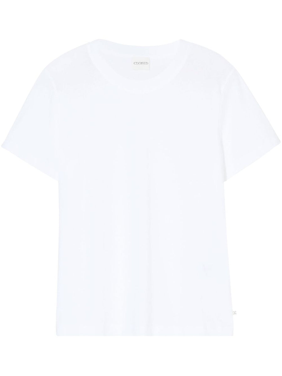 Closed Whitecrew neckshort sleevesstraight hem Cotton t-shirt