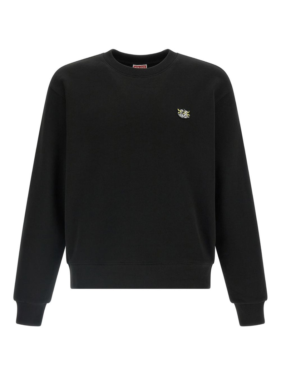 Kenzo Embroidered Logo Cotton Sweatshirt — Black