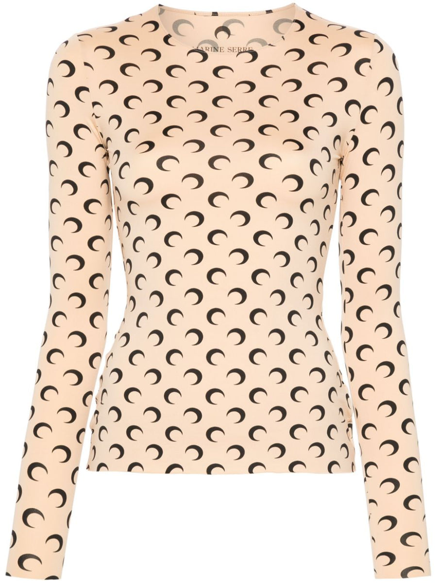Marine Serre Moon Shirt — Beige