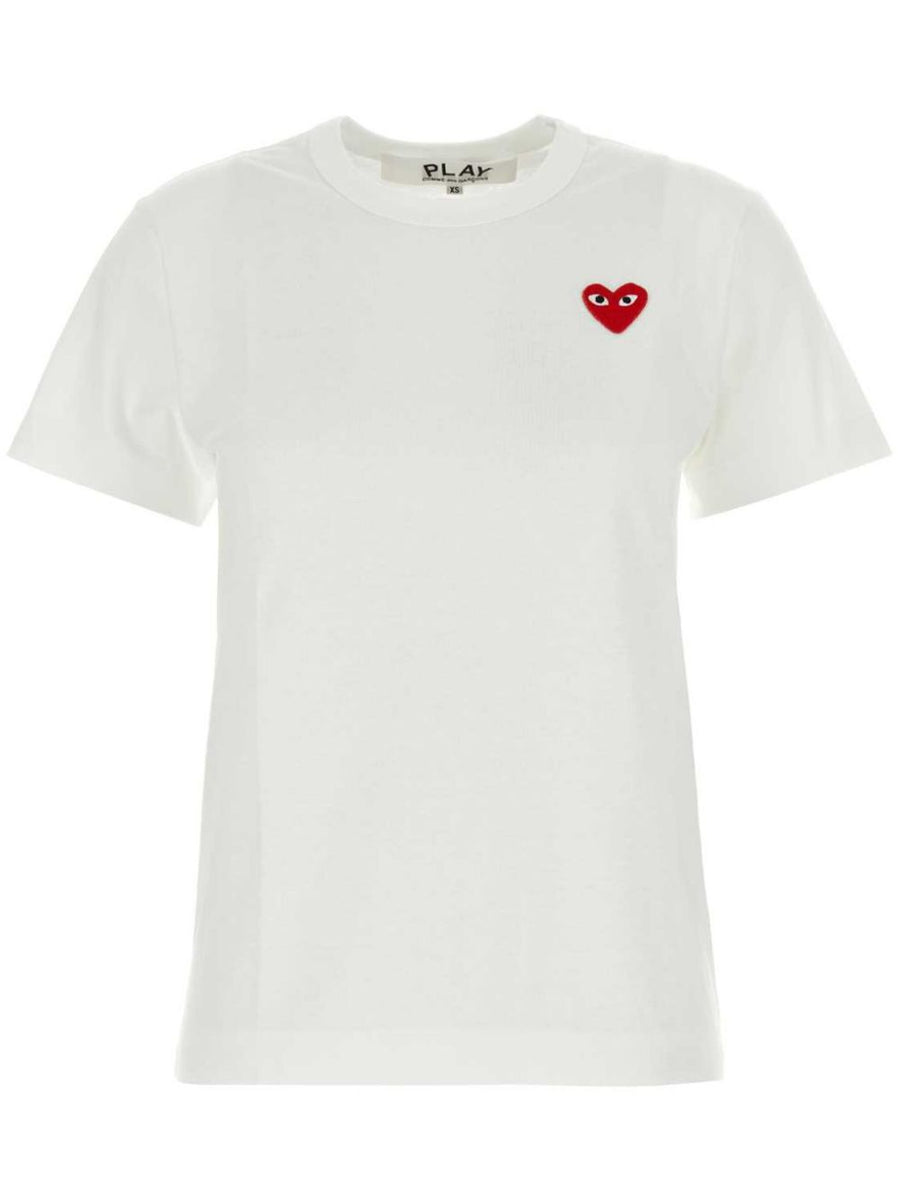 Comme Des Garcons Logo-Embroidered T-Shirt — White