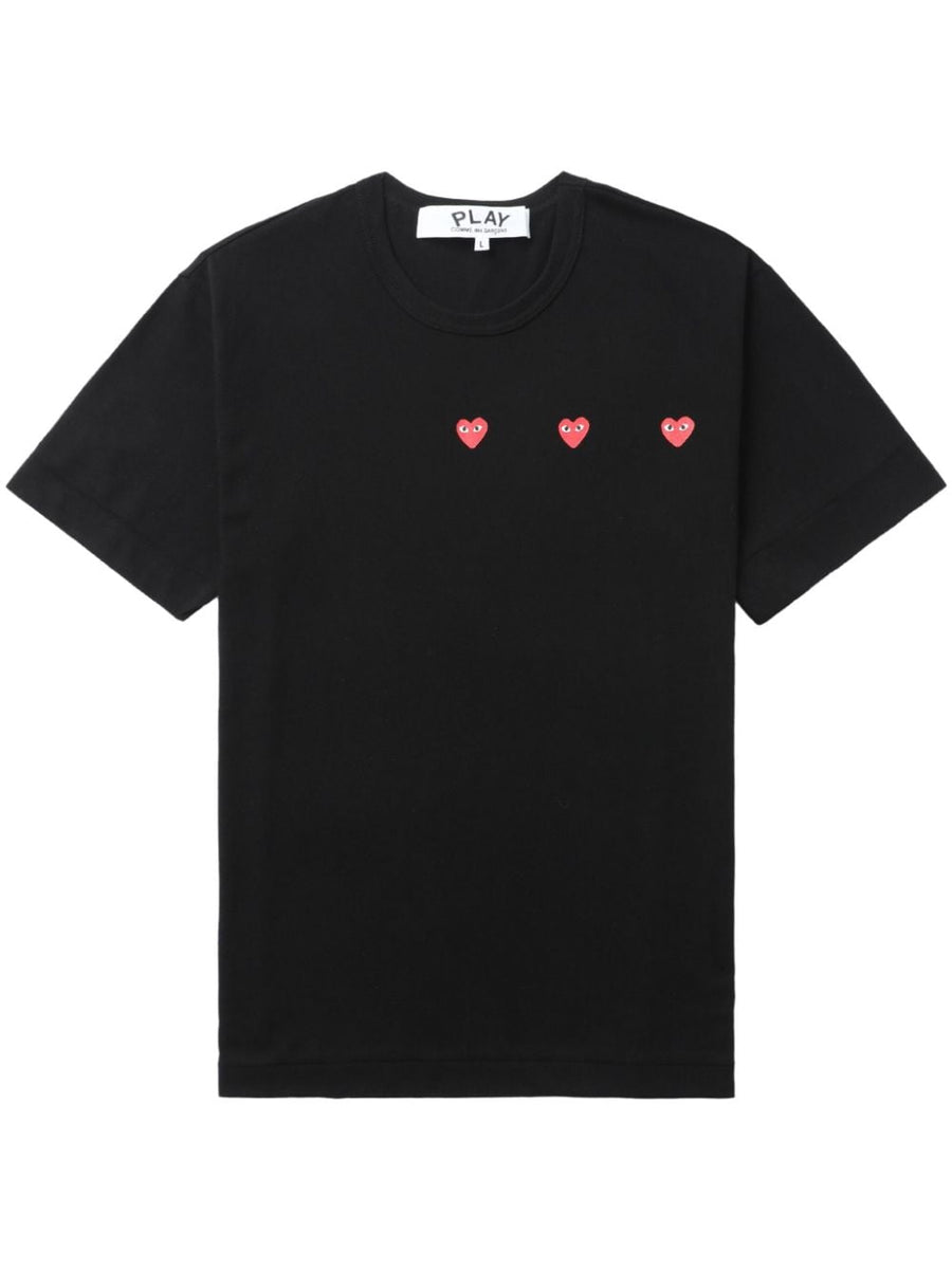 تيشيرت Comme Des Garcons بتطريز القلب قطن قميص — أسود