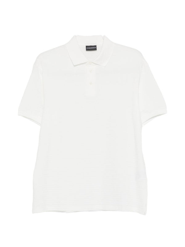 Emporio Armani Logo Cotton Polo Shirt — White