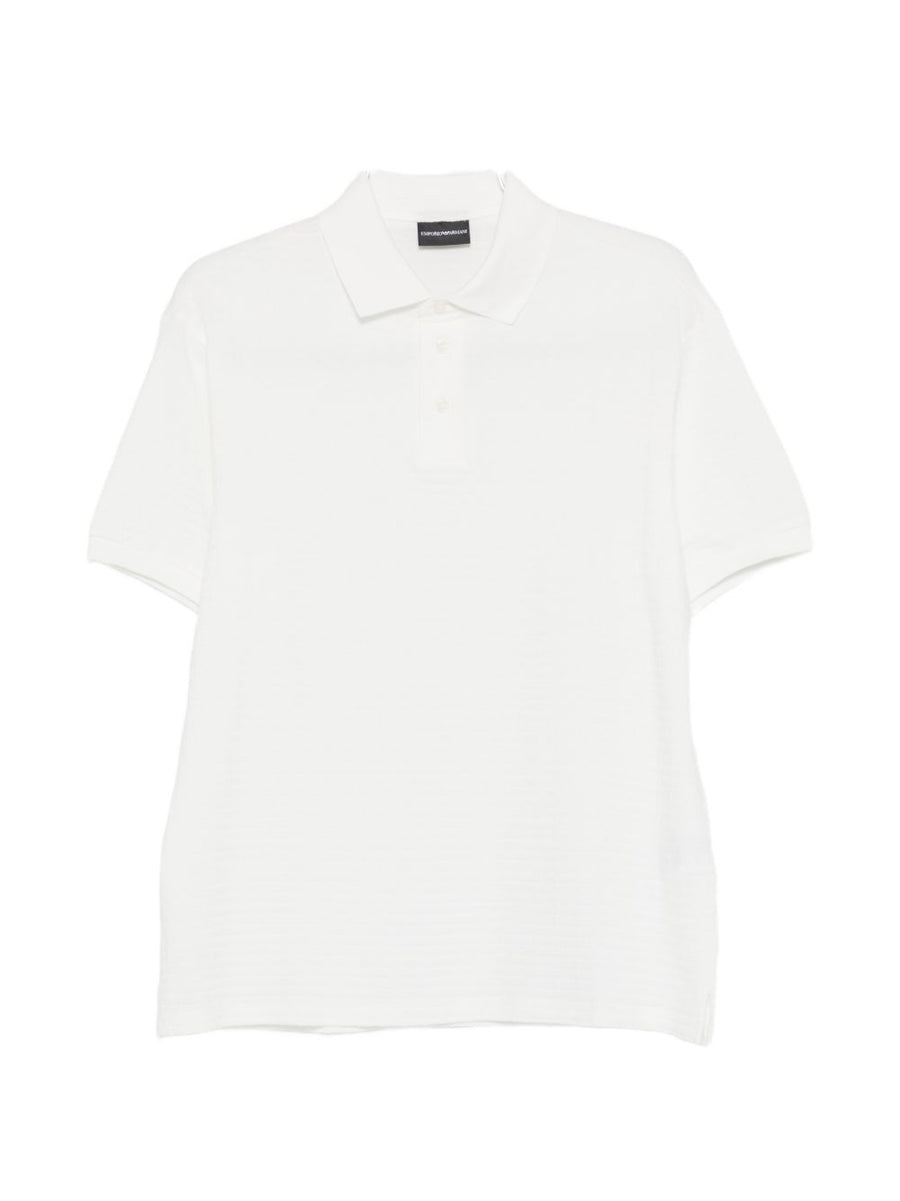 Emporio Armani Logo Cotton Polo Shirt — White