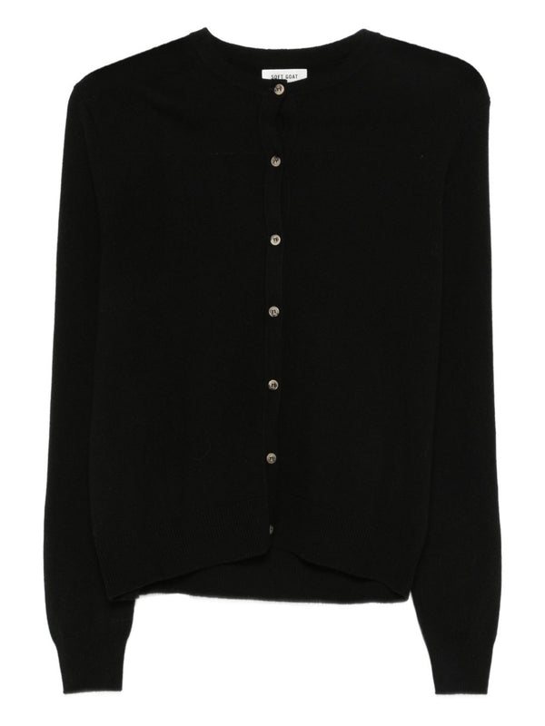 Soft Goat Cashmere Cardigan — Black
