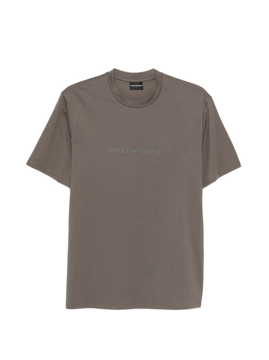 Emporio Armani Logo Cotton T-shirt — Taupe