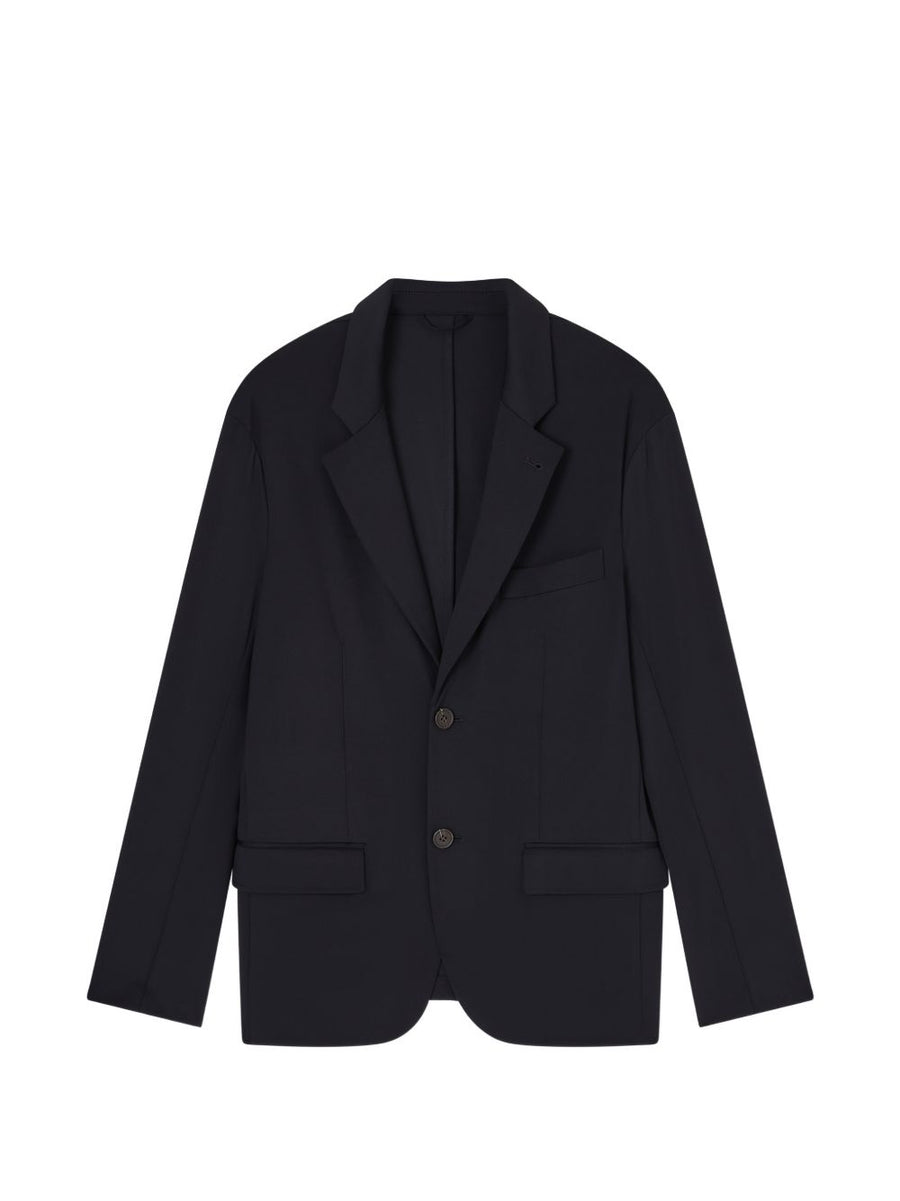 Emporio Armani Nylon Single-Breasted Blazer — Black