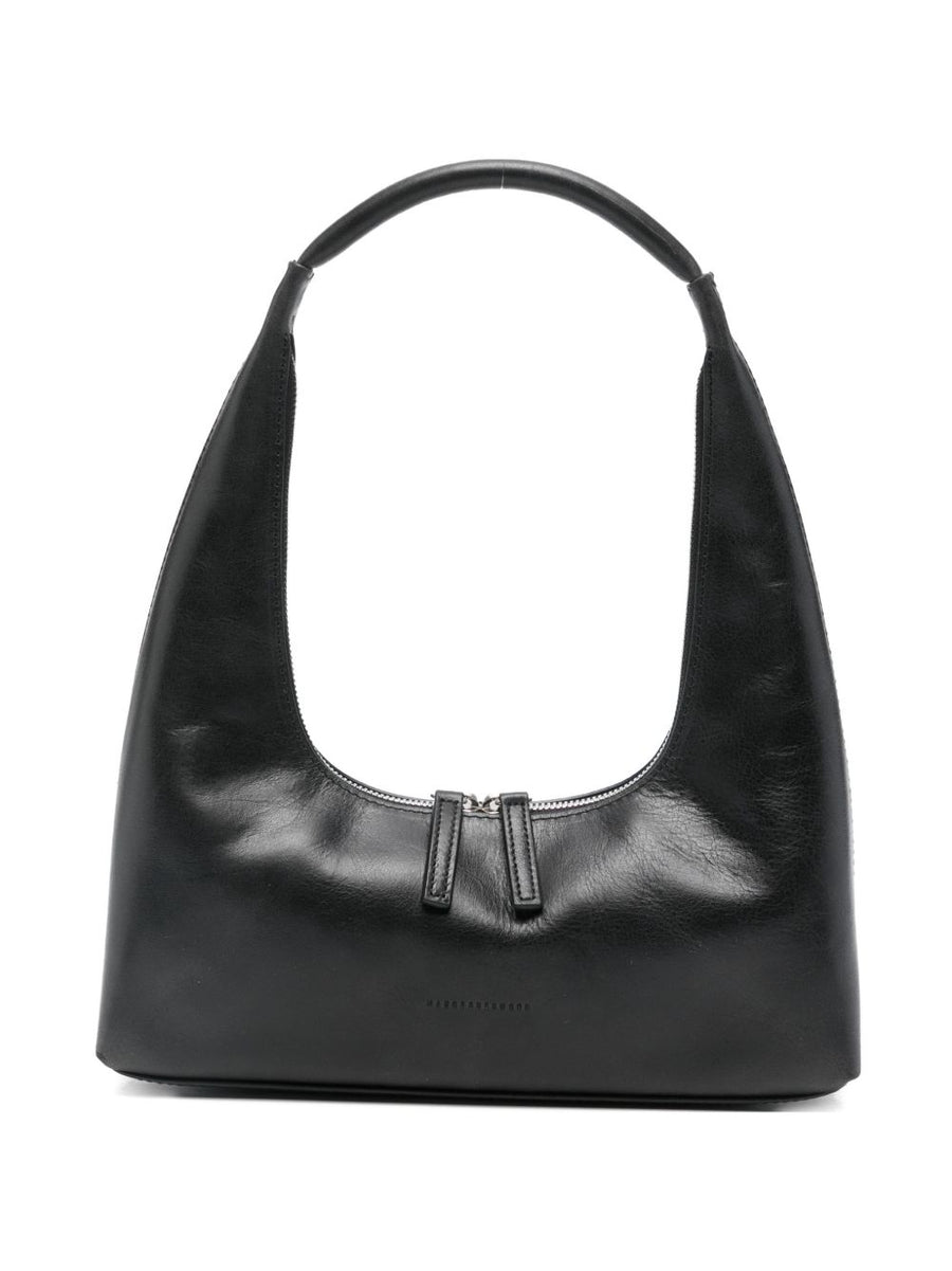 MARGESHERWOOD Leather Hobo Shoulder Bag — Black