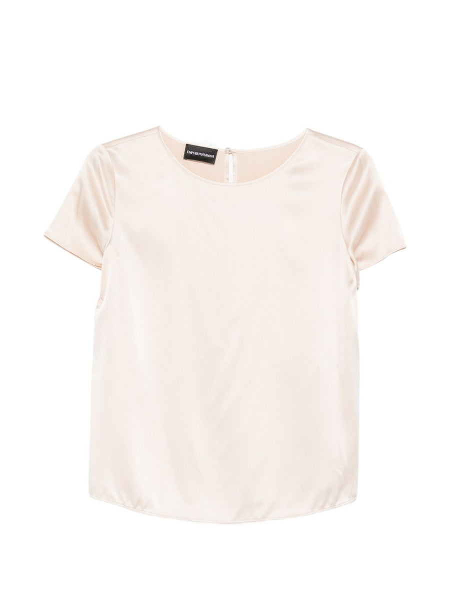 Emporio Armani حرير بلوزة — بيج