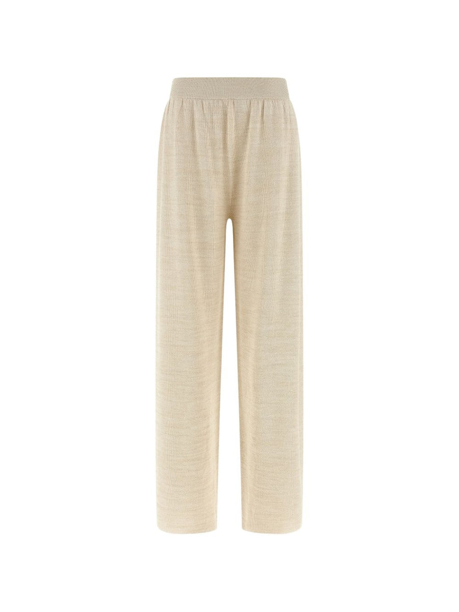 Fabiana Filippi Cotton Wide-Leg Trousers — Beige