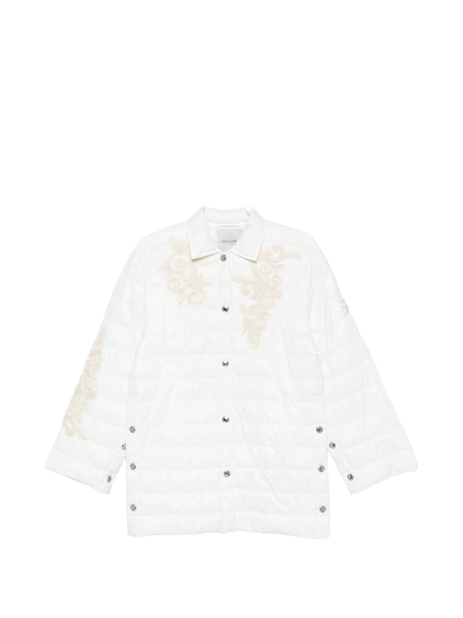 Ermanno Firenze Quilted Nylon Down Jacket — White