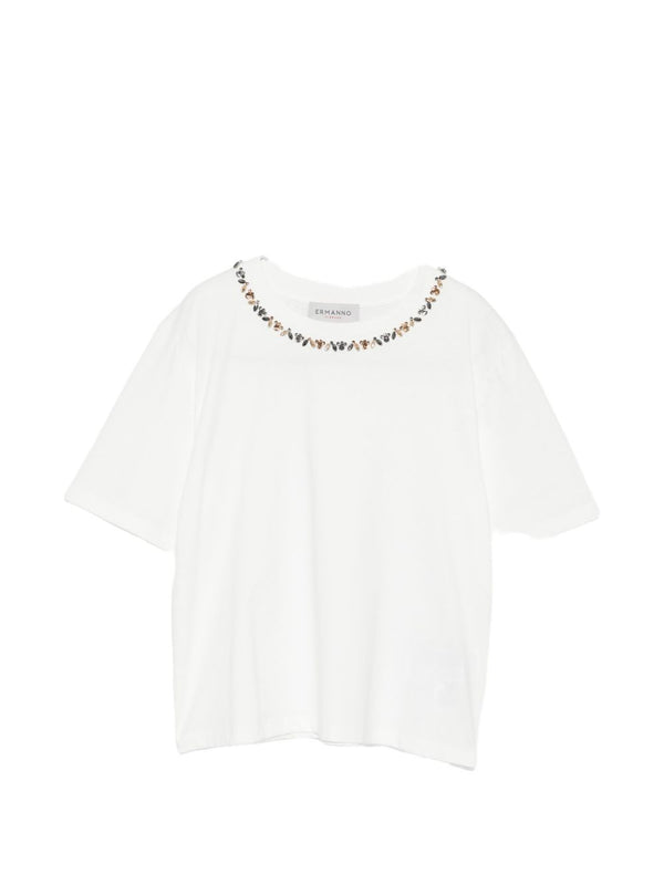 Ermanno Firenze Embroidered cotton t-shirt