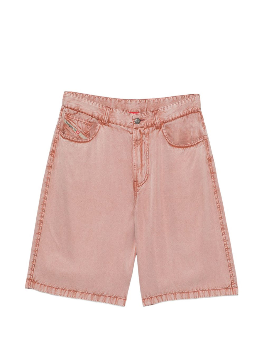 Diesel Seam-Detail Denim Bermuda Shorts — Pink