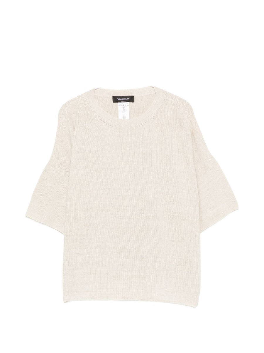 Fabiana Filippi Cotton-Blend T-Shirt — Beige
