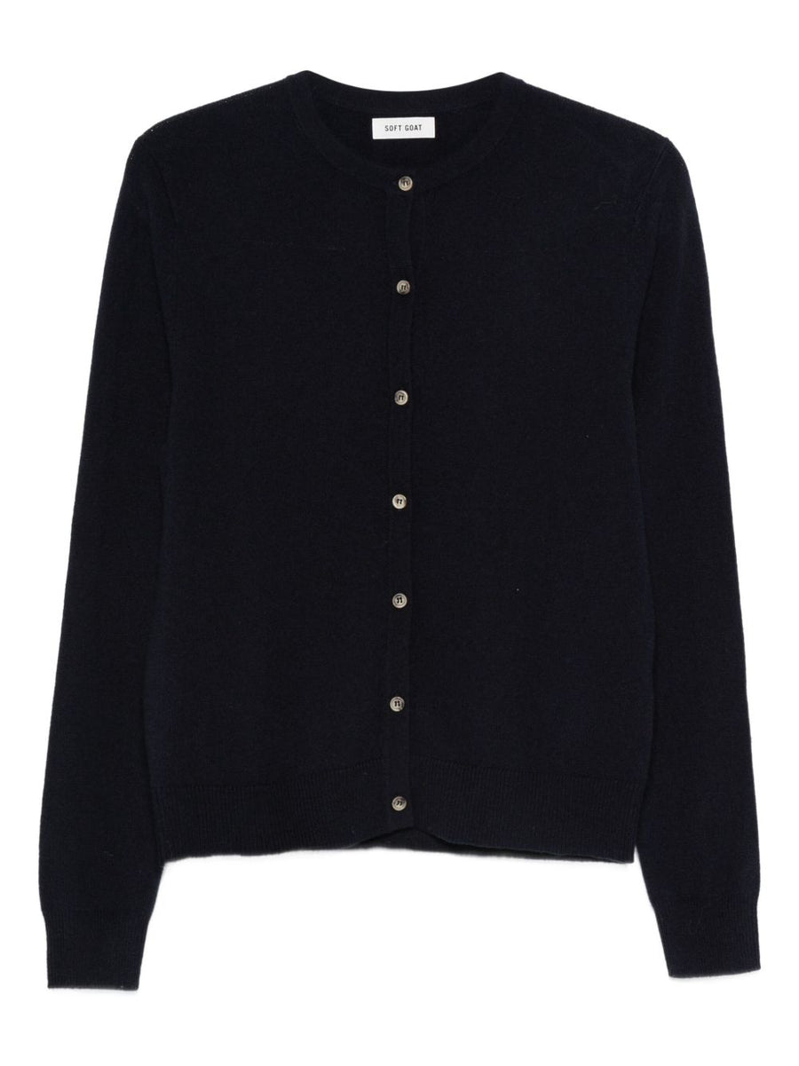 Soft Goat Cashmere Cardigan — Black