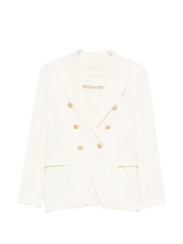 Circolo 1901 Double-Breasted Cotton Blazer — White