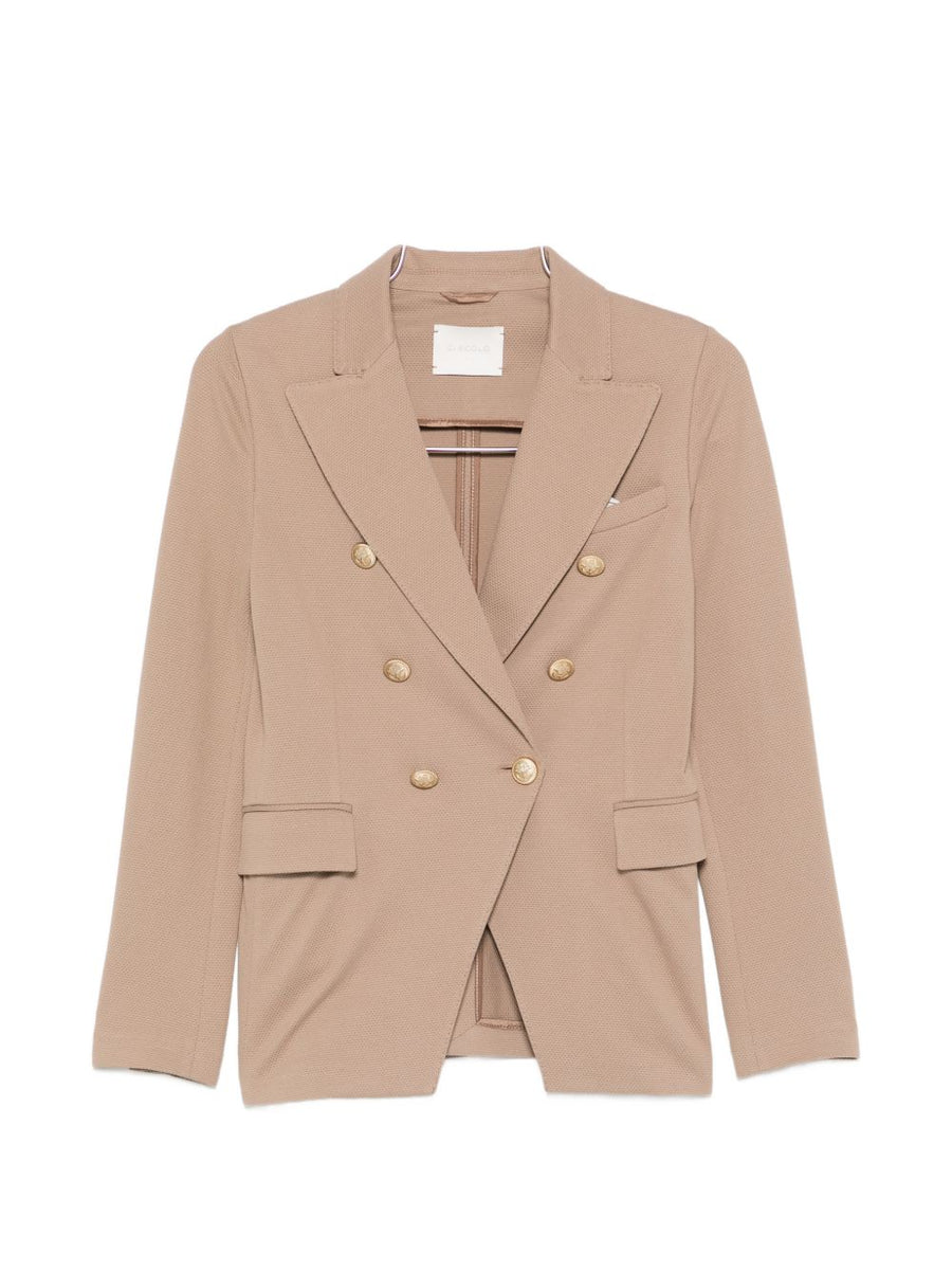 Circolo 1901 Double-Breasted Cotton Blazer — Beige