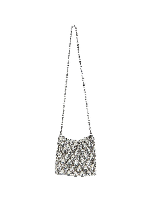 Self-Portrait clutch in silver